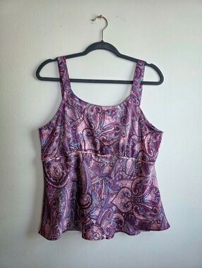 Vintage Y2K Suits Us Satin Paisley Fairy Boho Tank